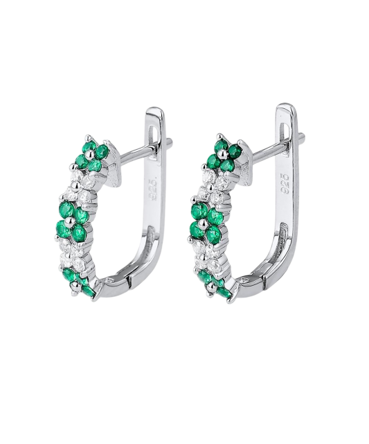 Серьги из серебра с цирконами