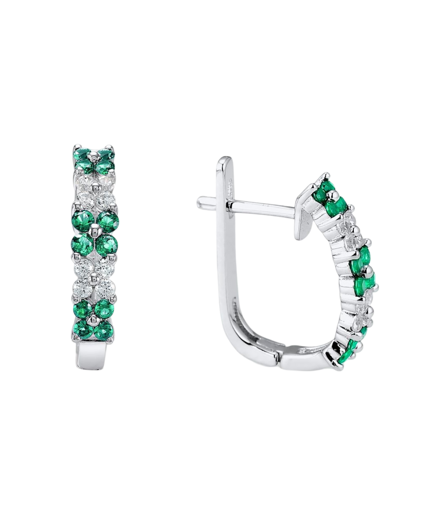 Серьги из серебра с цирконами