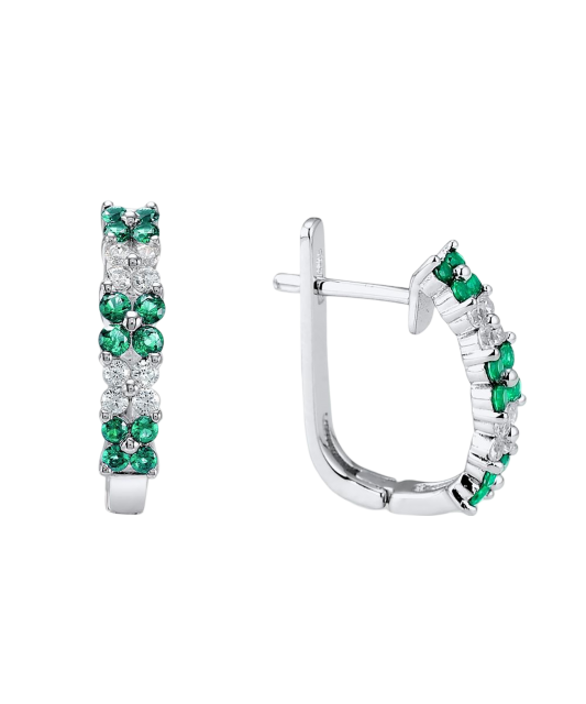 Серьги из серебра с цирконами