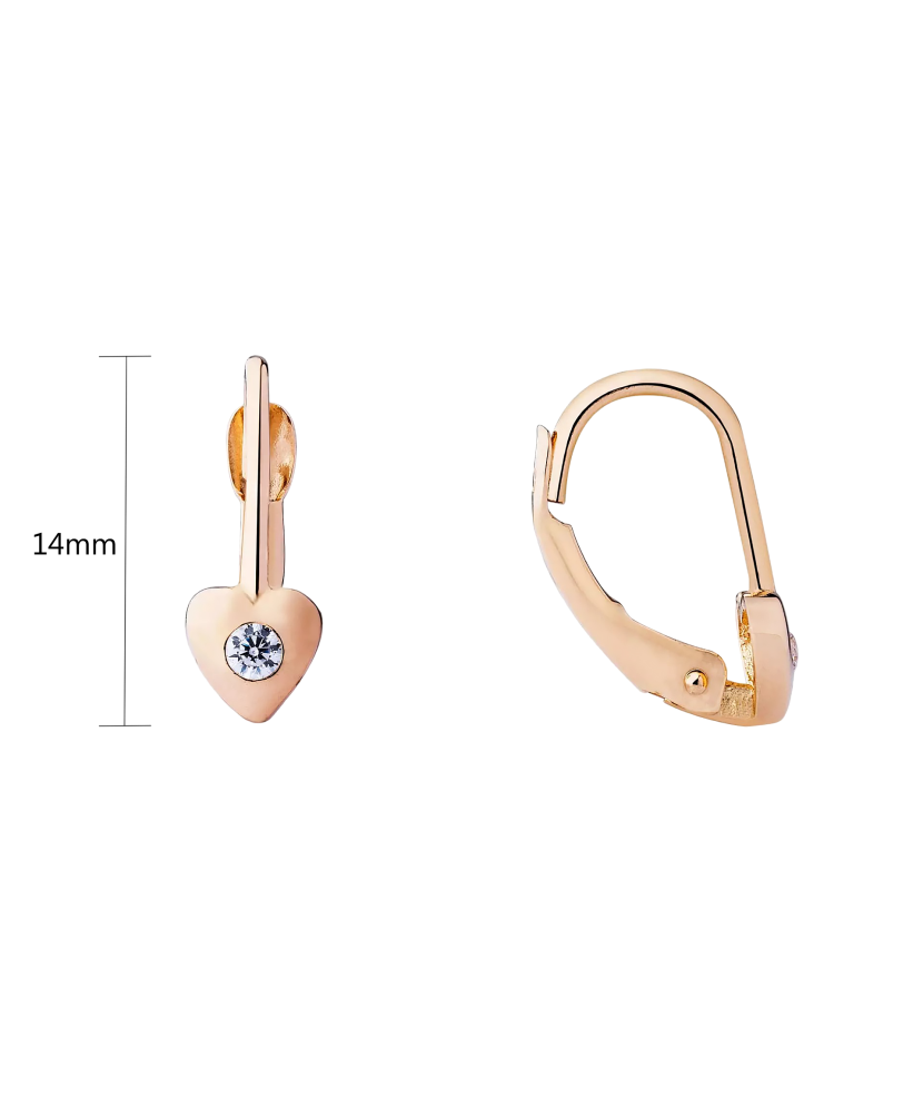 Zelta auskari ar cirkonijiem "sirdis" - Goldinga