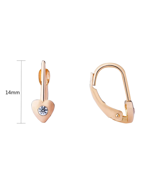 Zelta auskari ar cirkonijiem "sirdis" - Goldinga