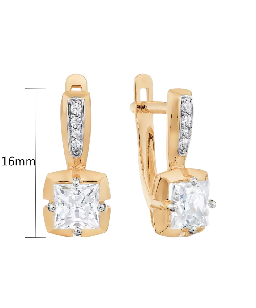 Zelta auskari ar cirkoniju - Goldinga