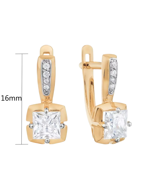 Zelta auskari ar cirkoniju - Goldinga