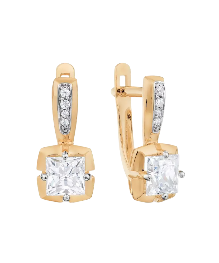 Zelta auskari ar cirkoniju - Goldinga