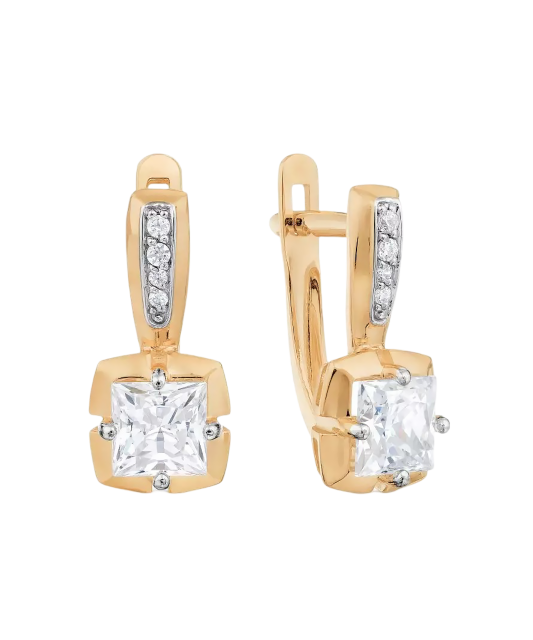 Zelta auskari ar cirkoniju - Goldinga