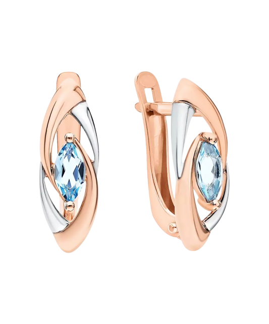 Zelta auskari ar topāzu - Goldinga