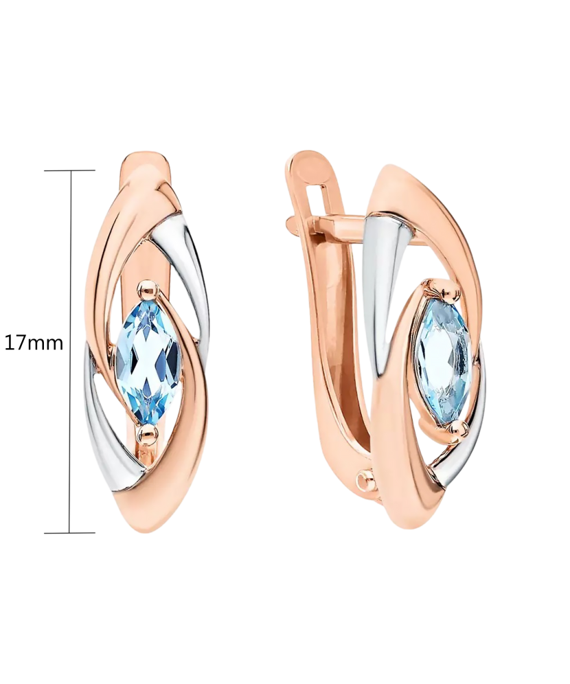 Серьги из золота с топазами