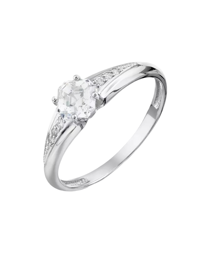 Baltā zelta gredzens ar cirkonijiem - Goldinga