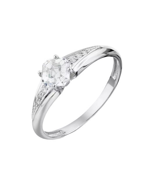 Baltā zelta gredzens ar cirkonijiem - Goldinga