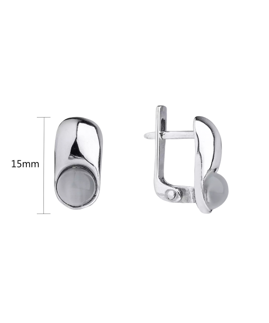 Sudraba auskari ar kaķa acs akmeni - Goldinga