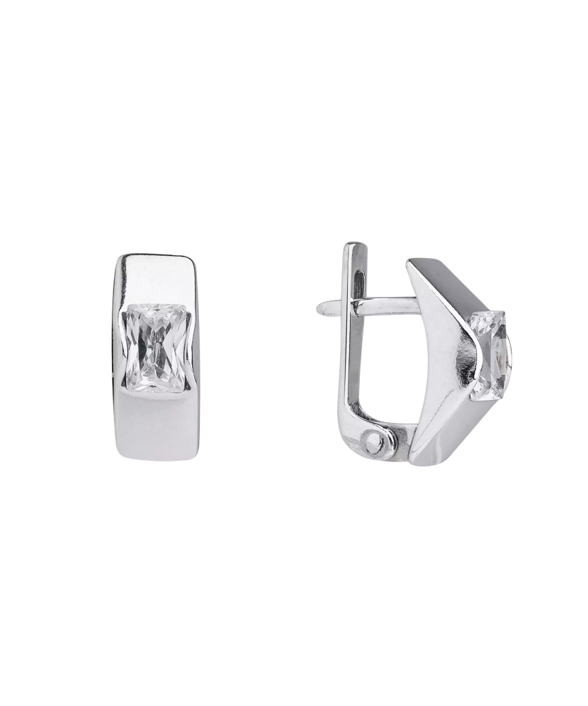 Серьги из серебра с цирконом