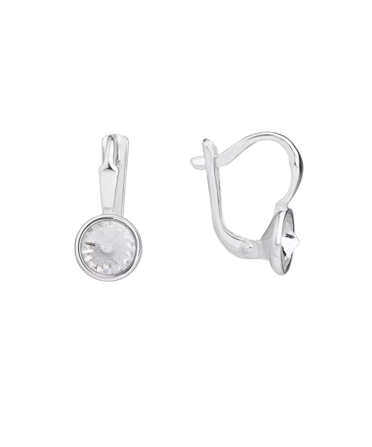 Sudraba auskari ar kristāliem