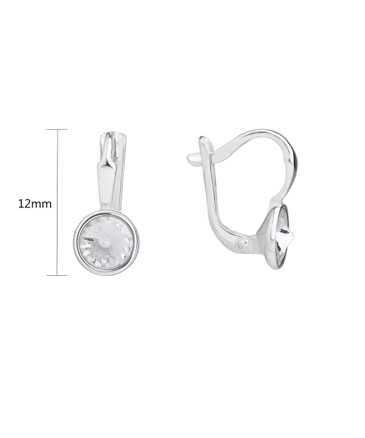 Sudraba auskari ar kristāliem