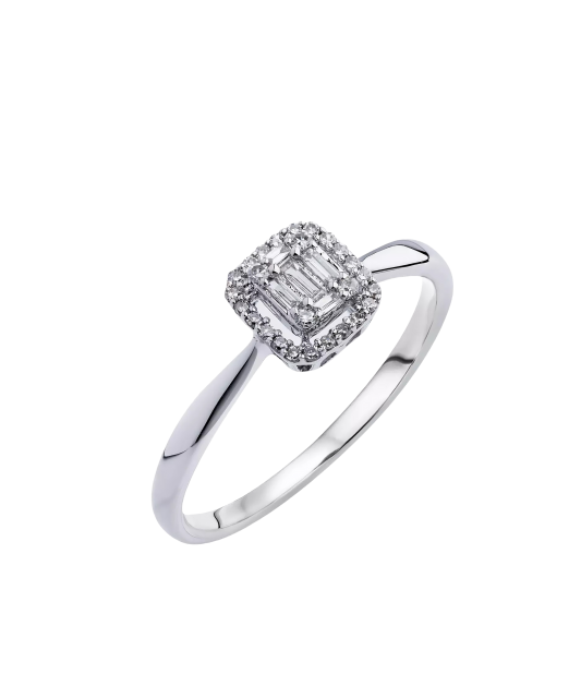 Кольцо из белого золота с бриллиантами