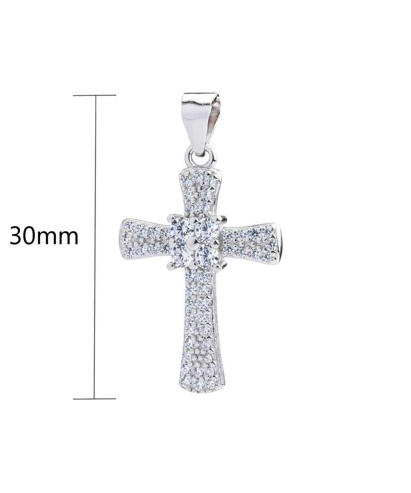 Sudraba piekariņš ar cirkonijiem "Krustiņš"