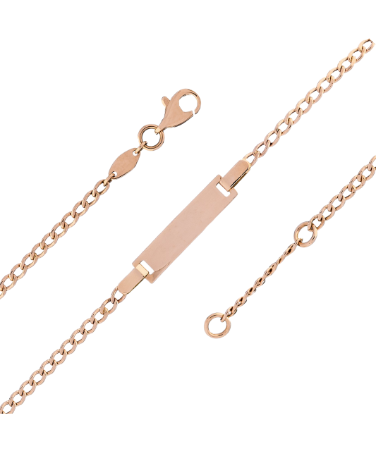 Zelta bērnu rokassprādze ar plāksnīti - Goldinga