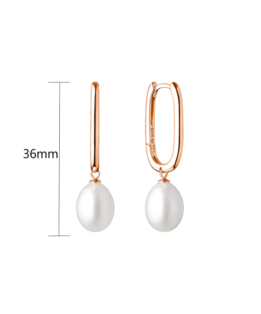 Apzeltīti Sudraba auskari ar pērlēm - Goldinga