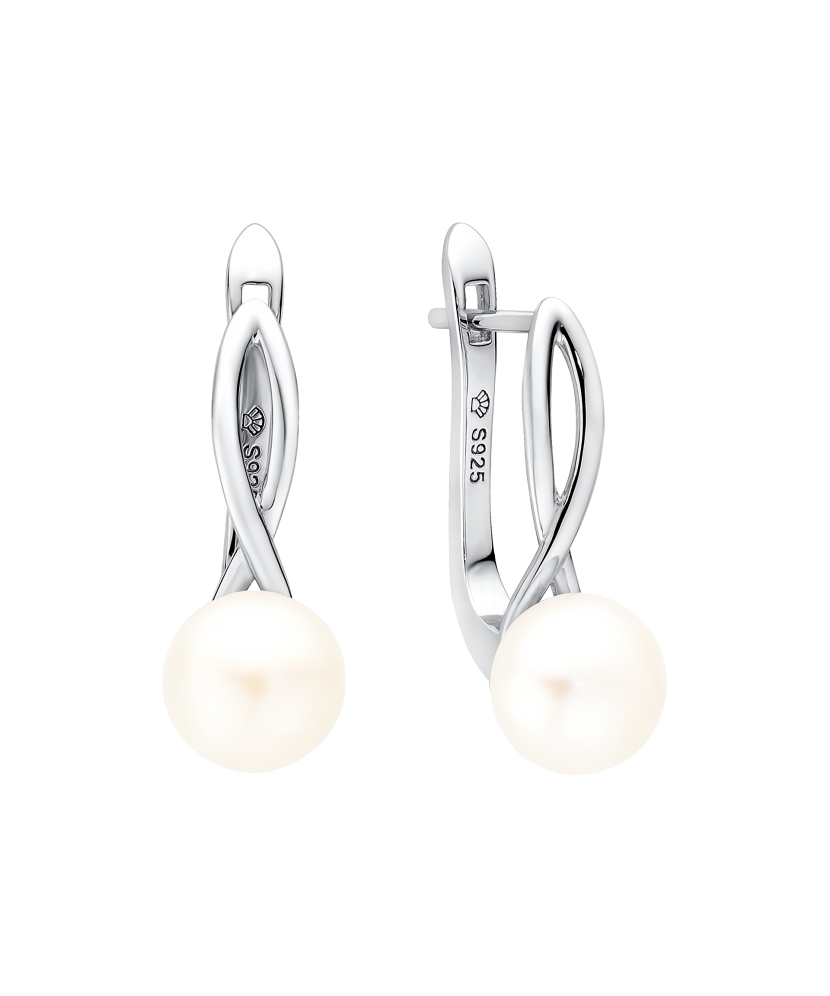 Sudraba auskari ar pērlēm - Goldinga