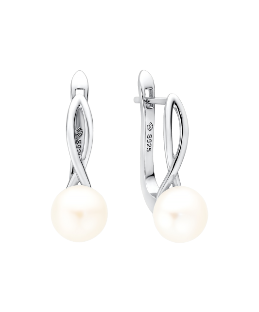 Sudraba auskari ar pērlēm - Goldinga