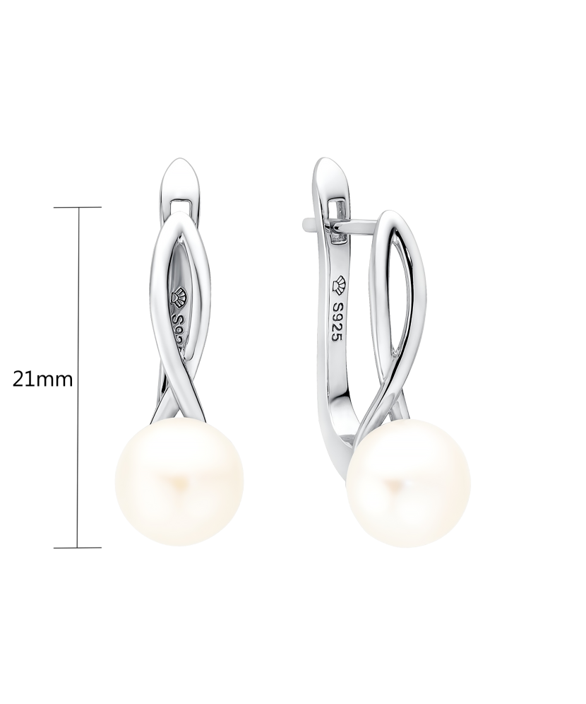 Серьги из серебра с жемчугом