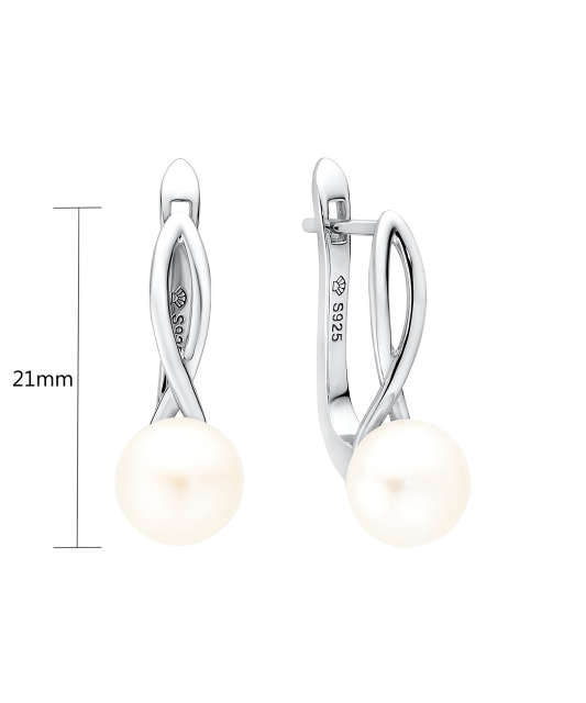 Sudraba auskari ar pērlēm - Goldinga