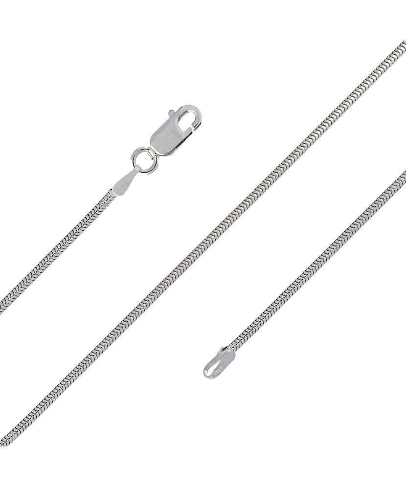 Sudraba ķēdīte ar rodija pārklājumu "Snake" 1.6mm - Goldinga