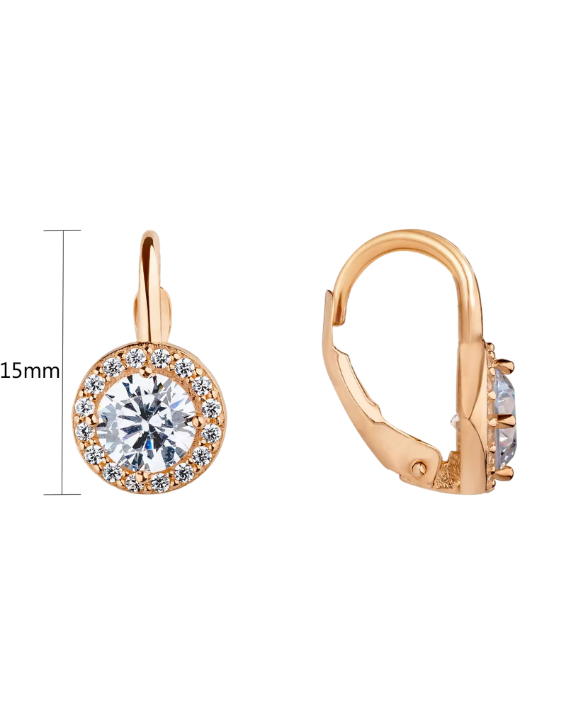 Золотые серьги с цирконами