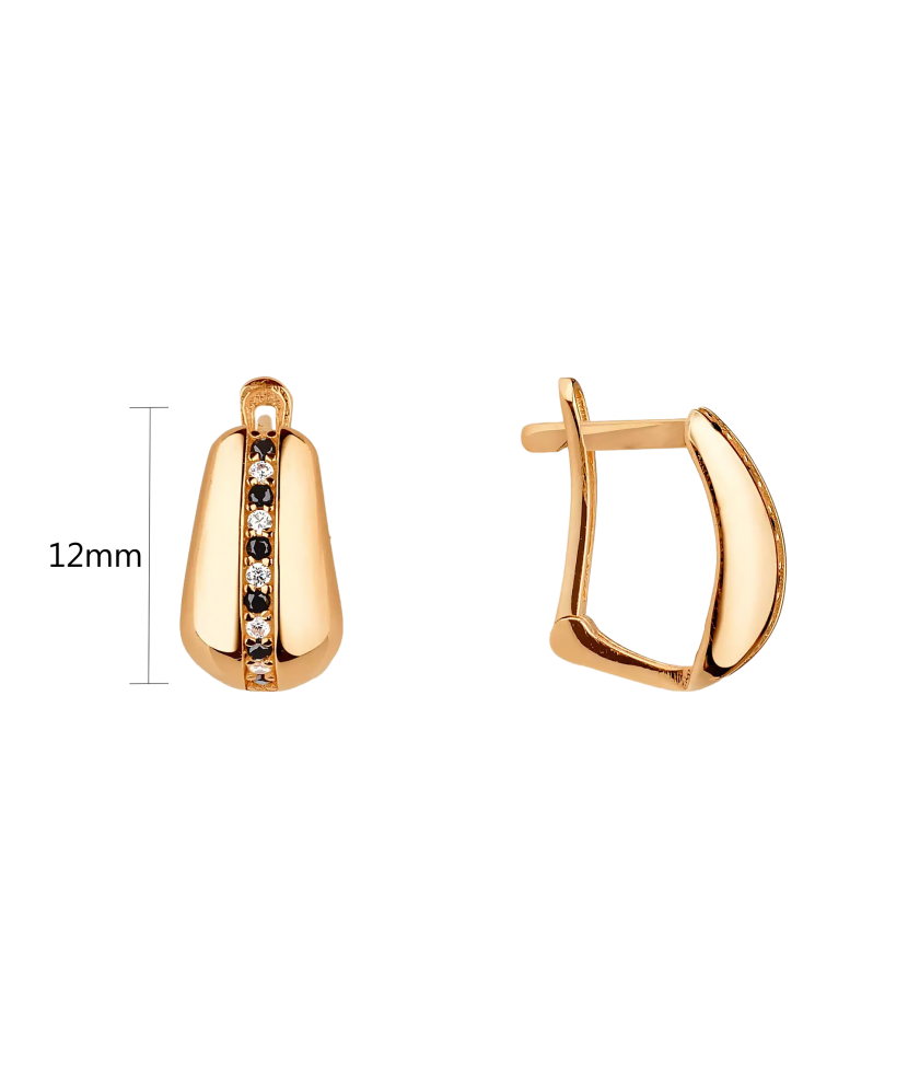 Золотые серьги с цирконами