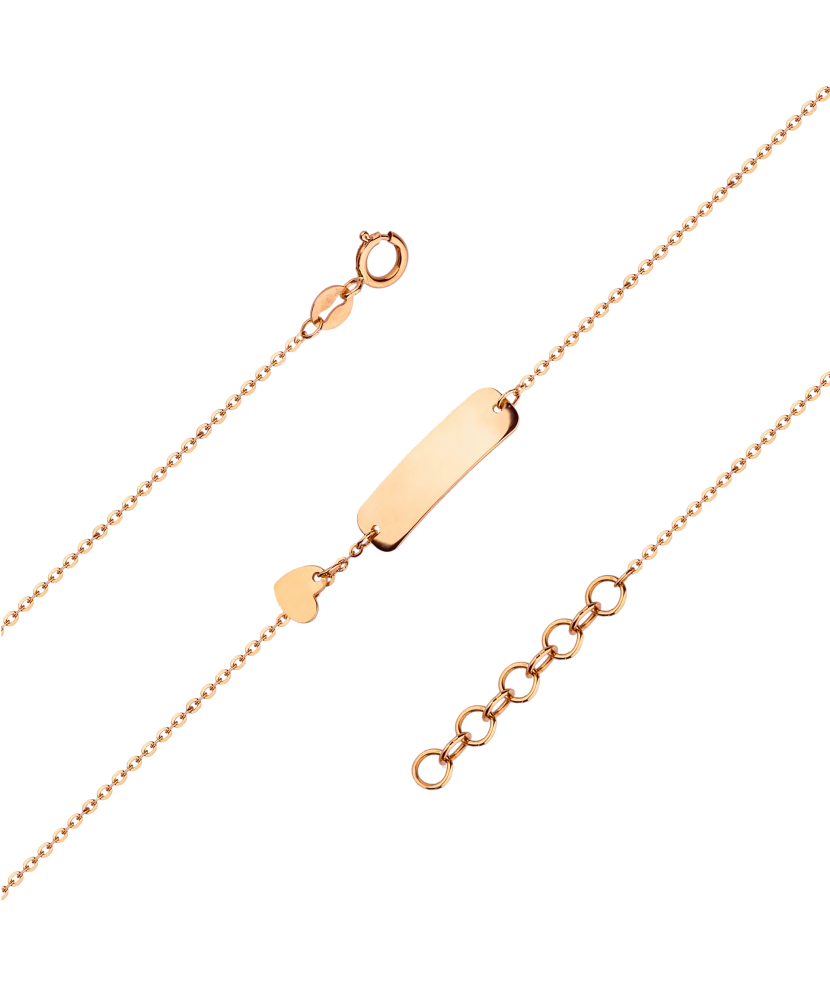 Zelta bērnu rokassprādze ar plāksnīti "Sirsniņa " - Goldinga