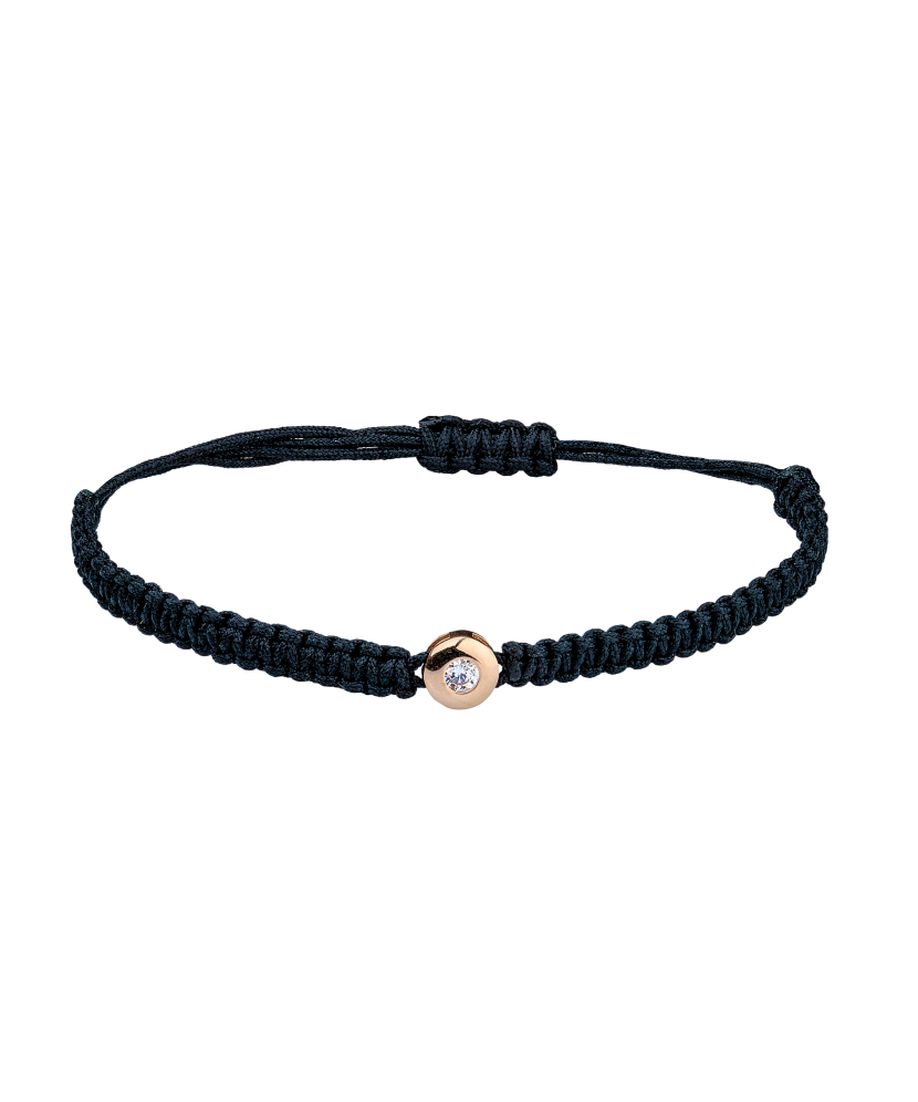 Melnā Diega Rokassprādze Ar Zelta Piekariņu - Goldinga