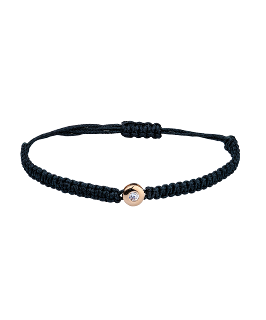 Melnā Diega Rokassprādze Ar Zelta Piekariņu - Goldinga