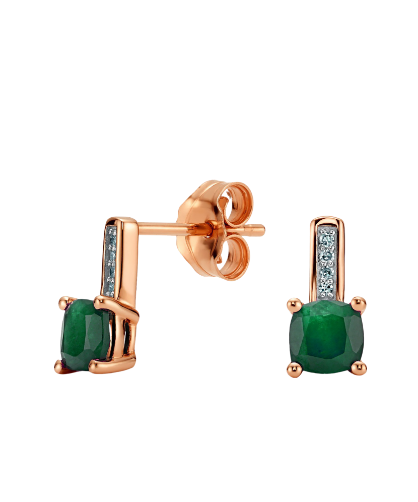 Zelta auskari ar smaragdiem un briljantiem - Goldinga