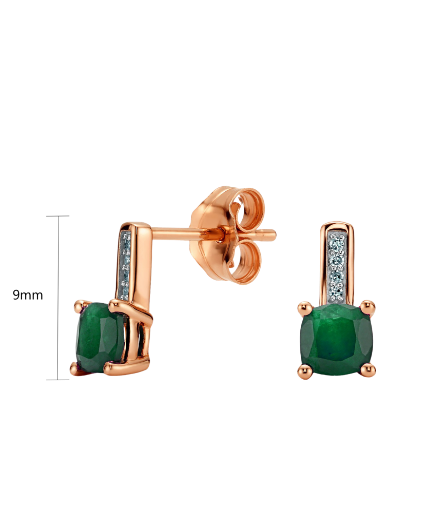 Zelta auskari ar smaragdiem un briljantiem - Goldinga