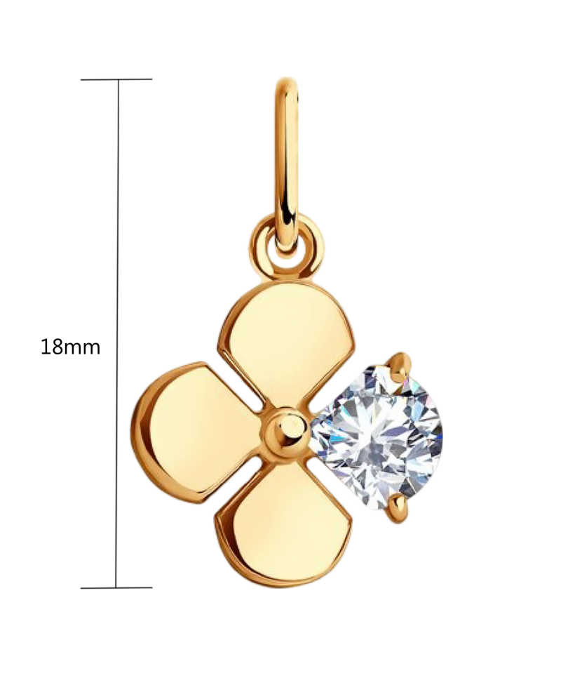 Подвеска из золота с фианитом