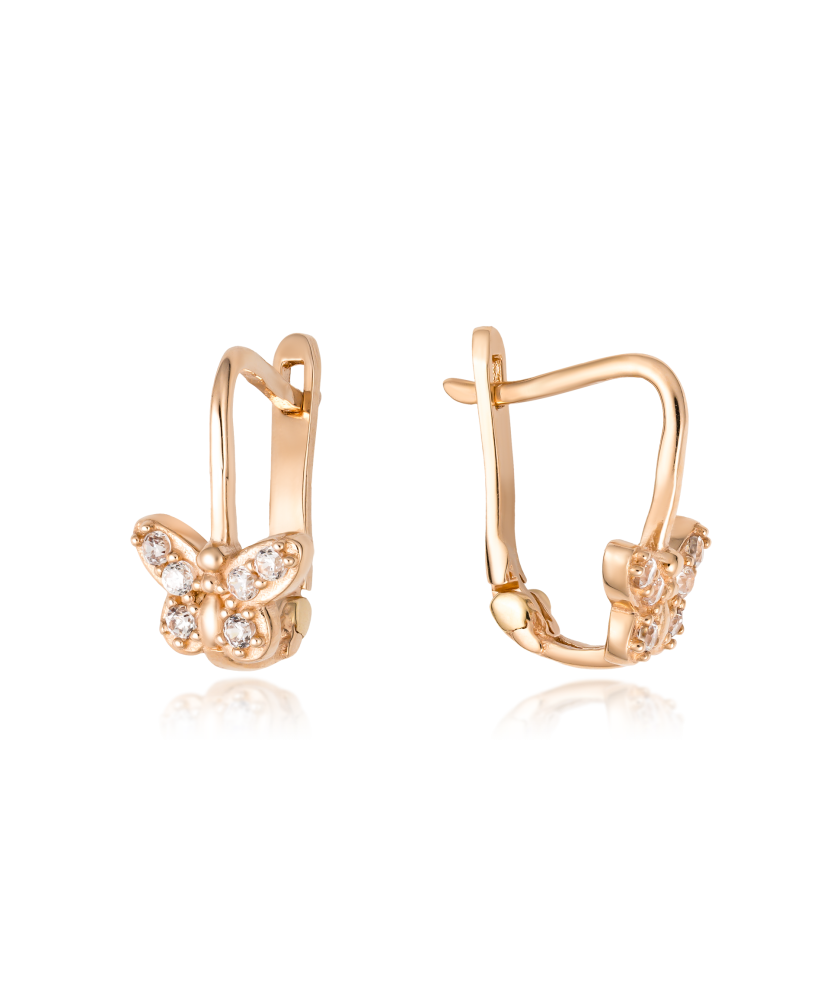 Zelta auskari ar cirkonijiem "Taurenis"