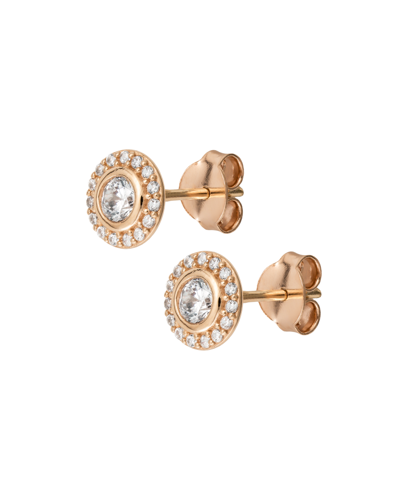 Золотые серьги с цирконами