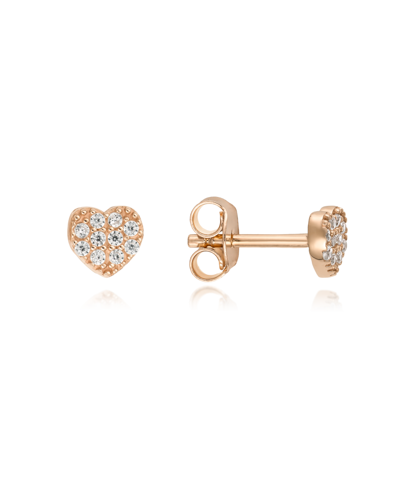 Zelta auskari ar cirkonijiem "Sirsniņas"