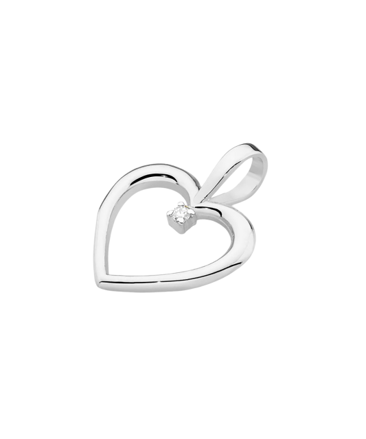 Baltā zelta kulons ar briljantu "Sirds" - Goldinga