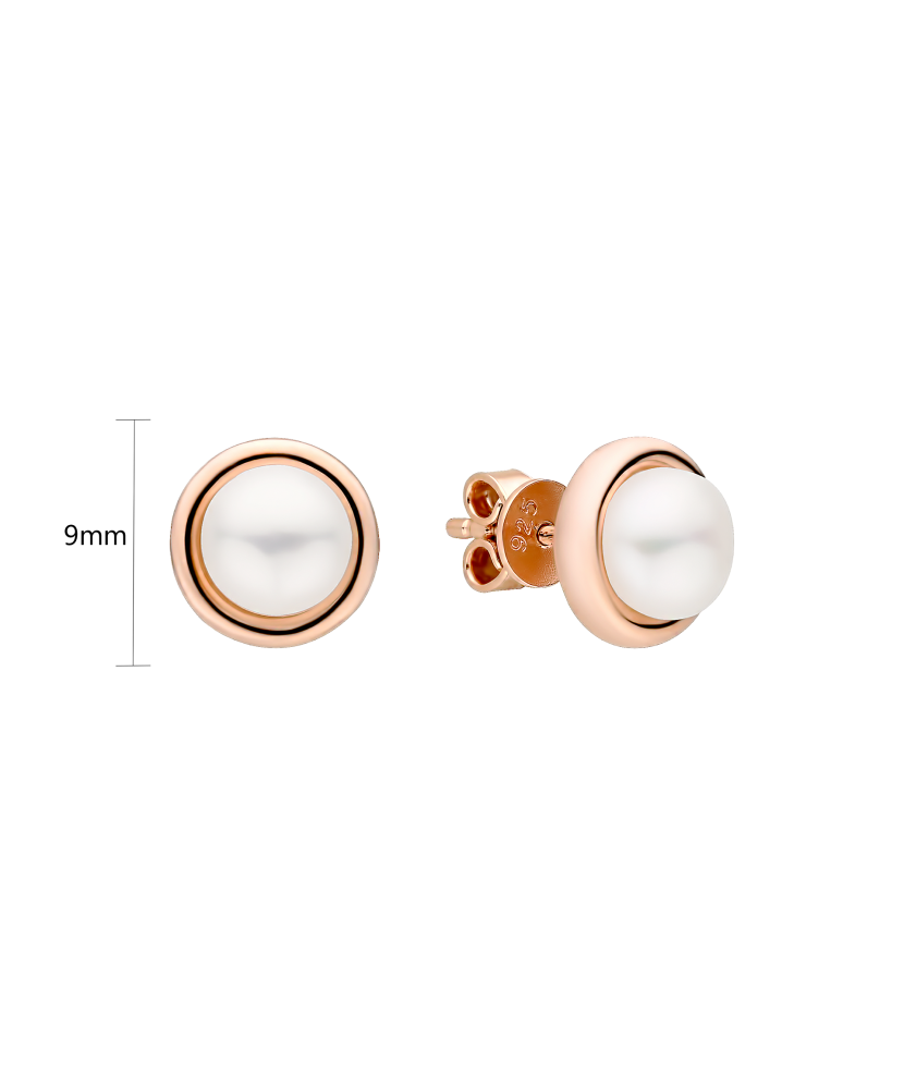 Apzeltīti sudraba auskari ar pērlēm - Goldinga