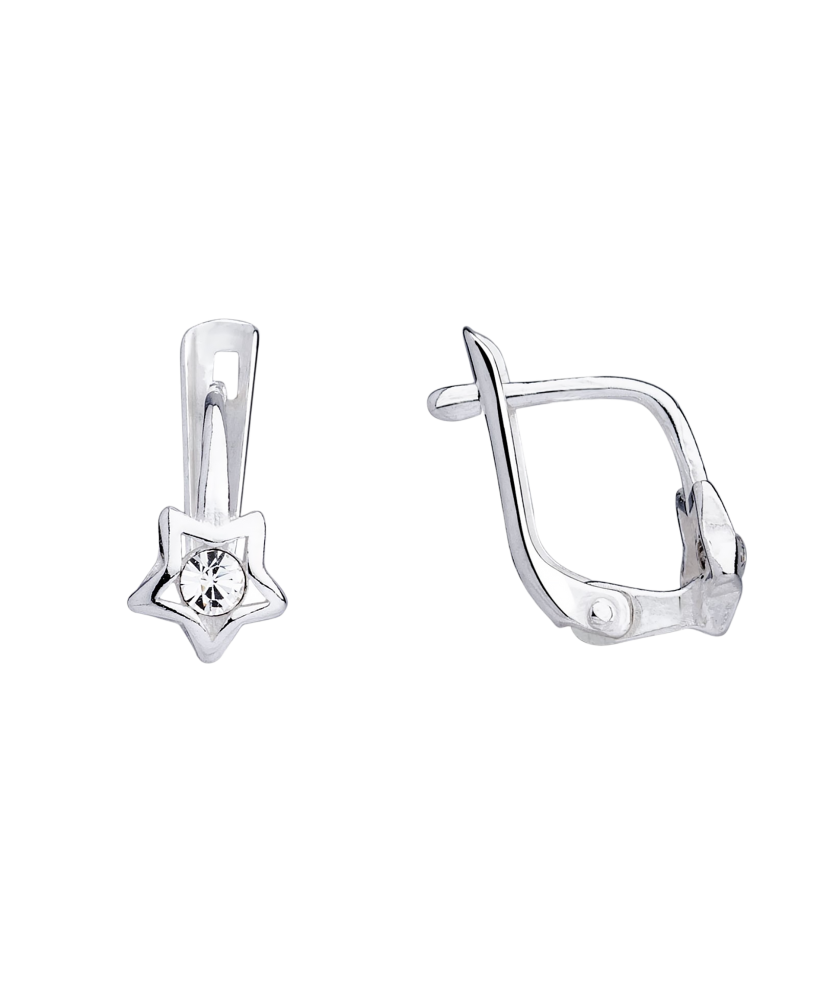 Sudraba bērnu auskari ar cirkoniem "Zvaigznīte"