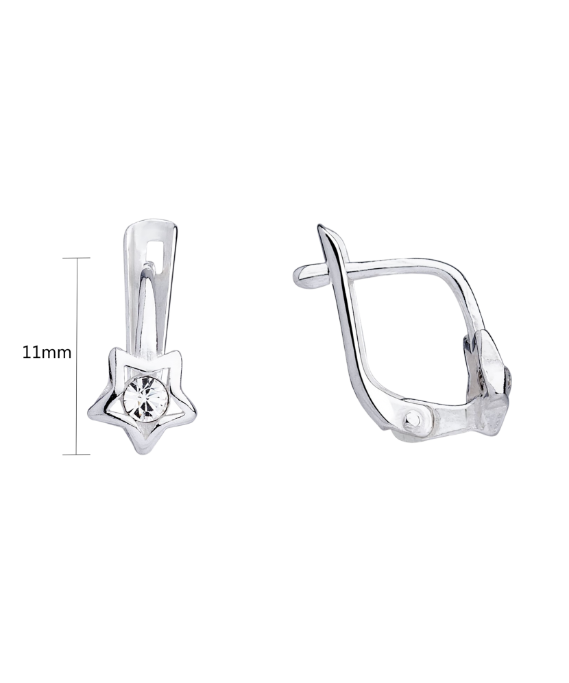 Sudraba bērnu auskari ar cirkoniem "Zvaigznīte"