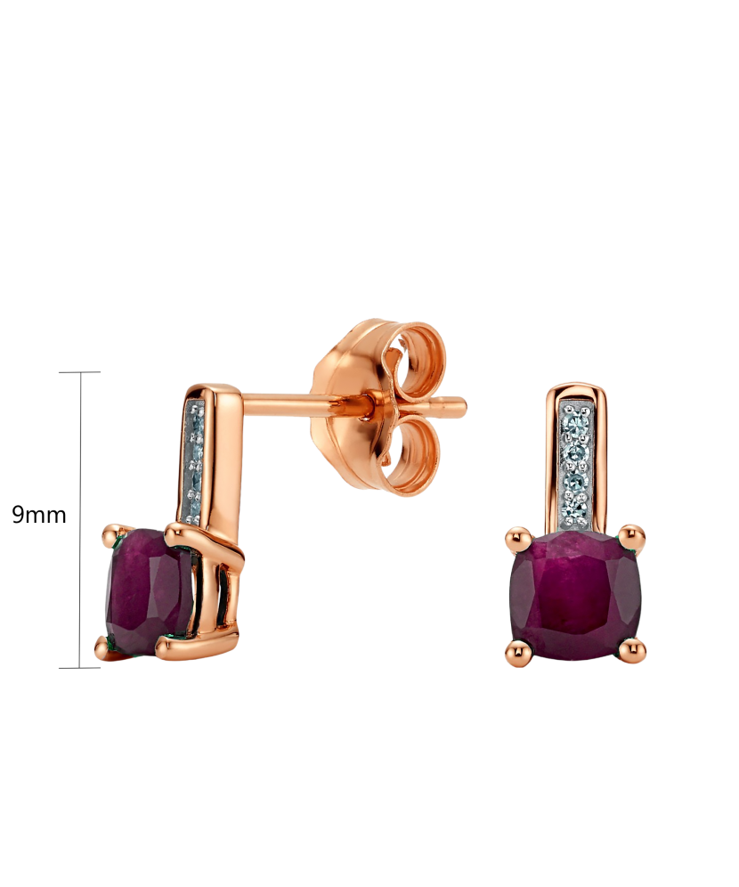 Zelta auskari ar rubīniem un briljantiem - Goldinga