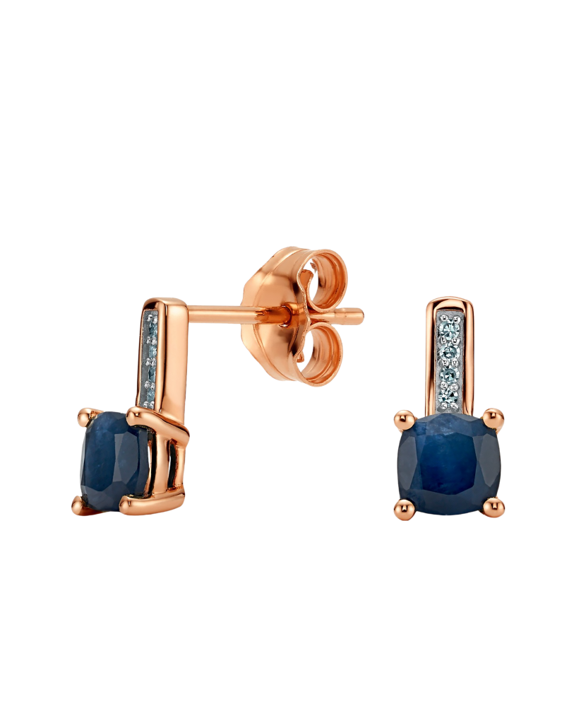 Zelta auskari ar safīriem un briljantiem - Goldinga