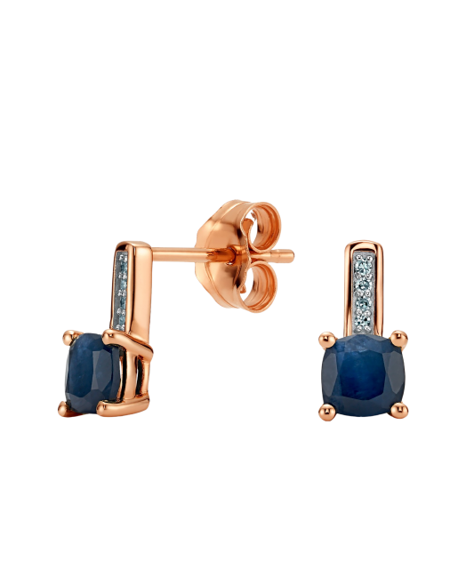 Zelta auskari ar safīriem un briljantiem - Goldinga