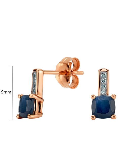 Zelta auskari ar safīriem un briljantiem - Goldinga