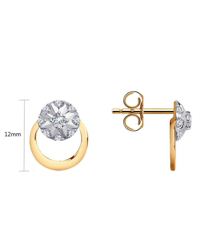 Золотые серьги с цирконами