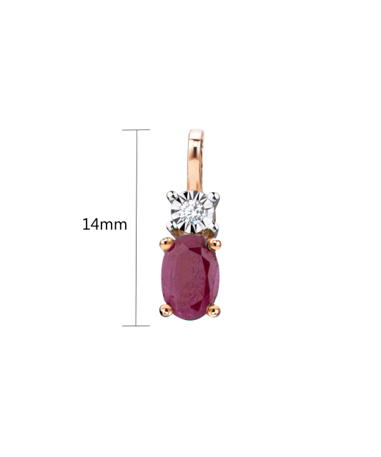 Zelta piekariņš ar rubīnu un briljantu