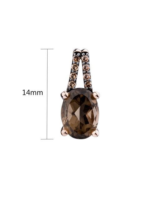 Zelta piekariņš ar dūmakainiem topāziem un briljantiem - Goldinga