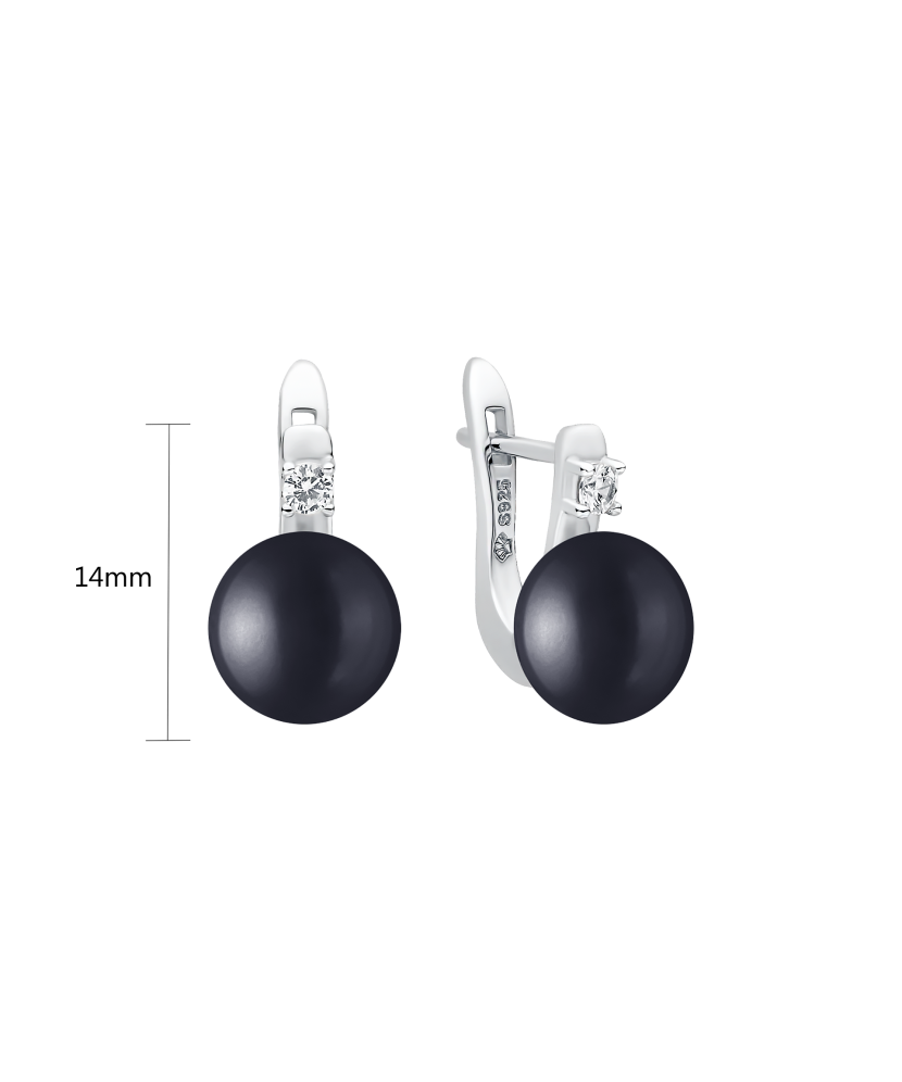 Sudraba auskari ar pērlēm un cirkonijiem - Goldinga