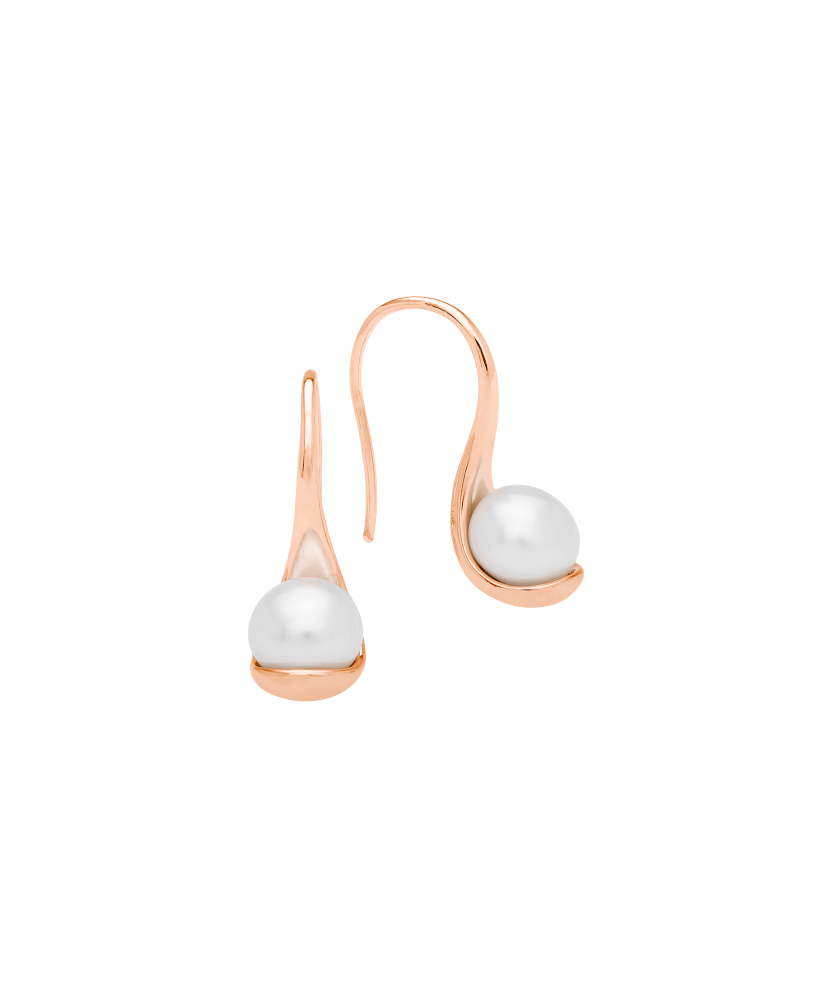 Apzeltīti sudraba auskari ar pērlēm un cirkonijiem - Goldinga